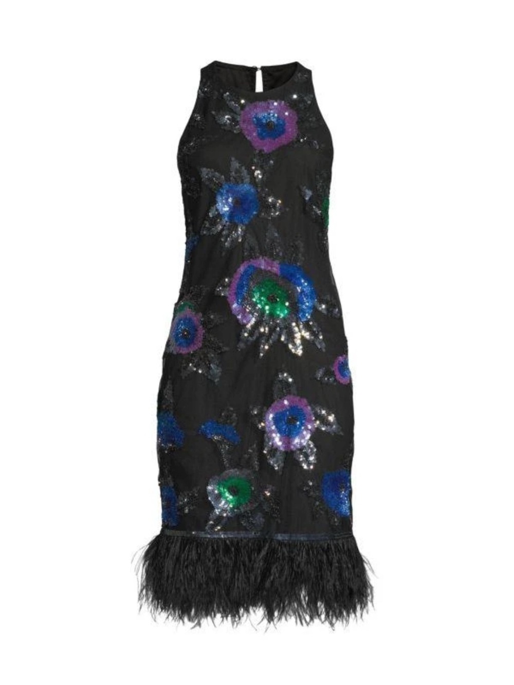 Ungaro Women’s Embellished Feather Cocktail Dress L NWOT